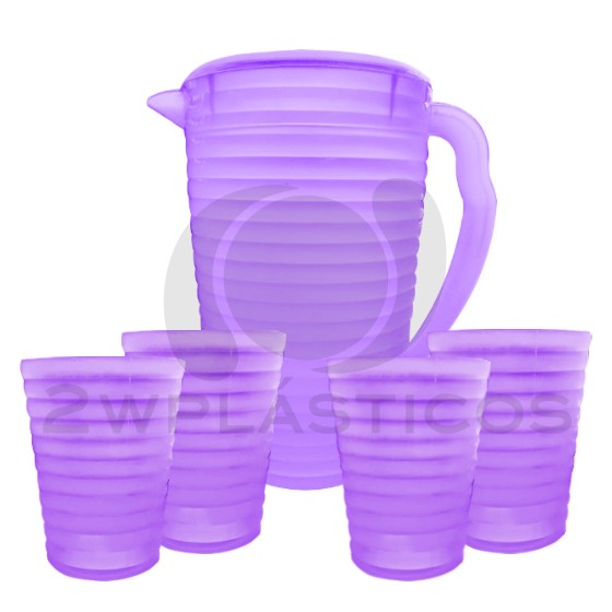 Purple Freski Pitcher With 4 Cups BPA Free